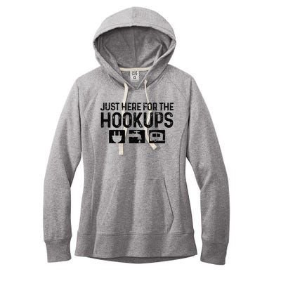 Camping RV Caravan Motorhome Just Here For The Hookups Funny Women's Fleece Hoodie