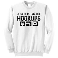 Camping RV Caravan Motorhome Just Here For The Hookups Funny Sweatshirt