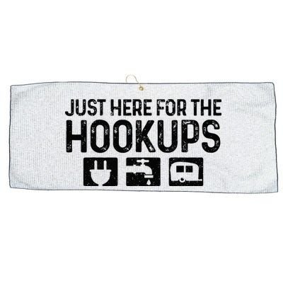 Camping RV Caravan Motorhome Just Here For The Hookups Funny Large Microfiber Waffle Golf Towel