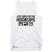 Camping RV Caravan Motorhome Just Here For The Hookups Funny Tank Top