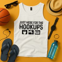 Camping RV Caravan Motorhome Just Here For The Hookups Funny Tank Top
