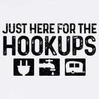 Camping RV Caravan Motorhome Just Here For The Hookups Funny Wool Snapback Cap