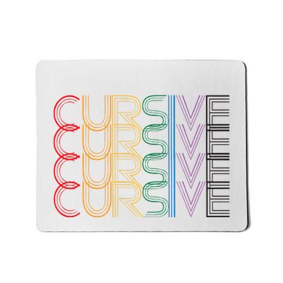 Cursive Rainbow Mousepad