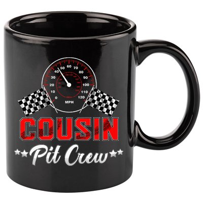 Cousin Racing Car Birthday Party Family Matching Pit Crew 11oz C Handle Ceramic Mug