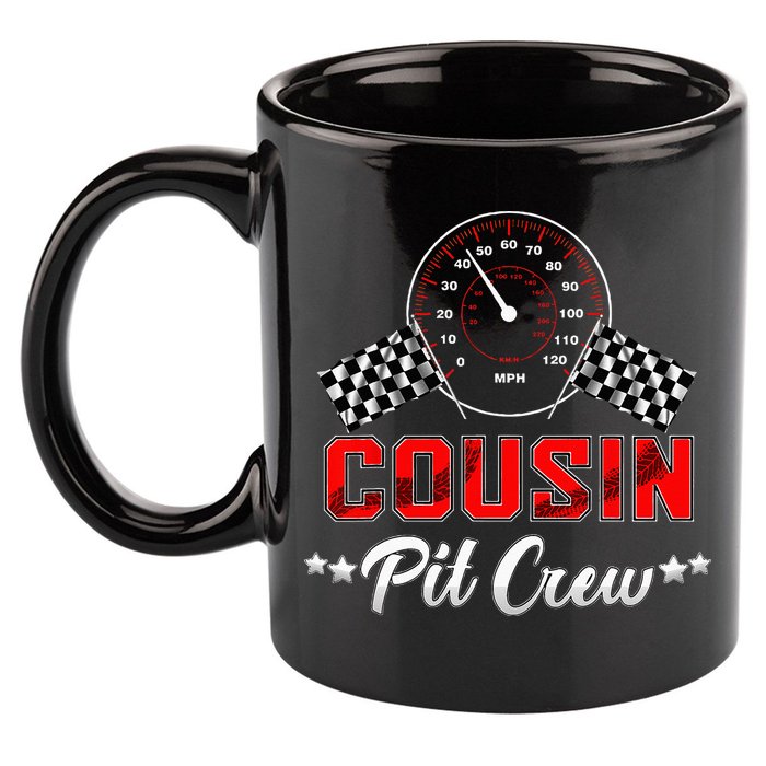 Cousin Racing Car Birthday Party Family Matching Pit Crew 11oz C Handle Ceramic Mug