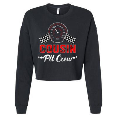 Cousin Racing Car Birthday Party Family Matching Pit Crew Cropped Pullover Crew