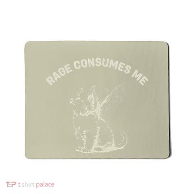 Cat Rage Consumes Me .Png Mousepad