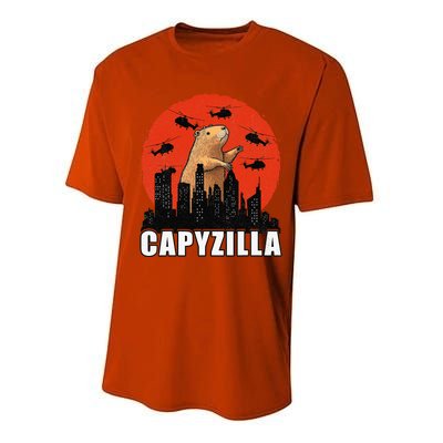 Capybara Retro Capybara Rodent Capyzilla Performance Sprint T-Shirt