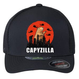 Capybara Retro Capybara Rodent Capyzilla Flexfit Unipanel Trucker Cap