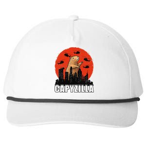 Capybara Retro Capybara Rodent Capyzilla Snapback Five-Panel Rope Hat