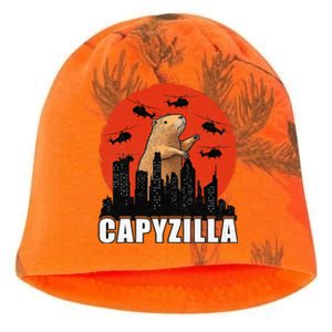 Capybara Retro Capybara Rodent Capyzilla Kati - Camo Knit Beanie