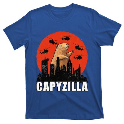 Capybara Retro Capybara Rodent Capyzilla T-Shirt