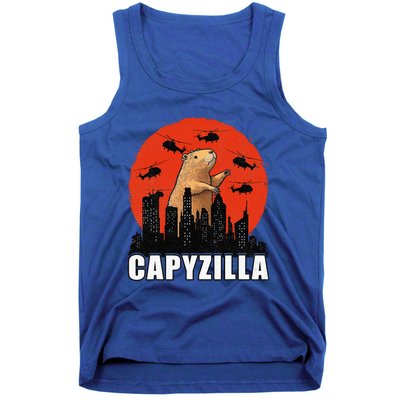 Capybara Retro Capybara Rodent Capyzilla Tank Top