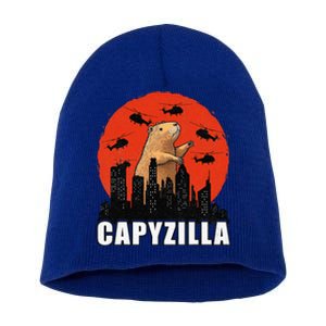 Capybara Retro Capybara Rodent Capyzilla Short Acrylic Beanie