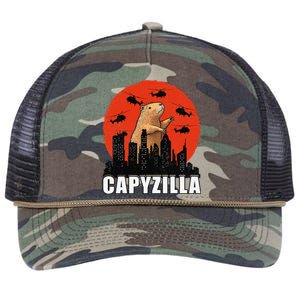 Capybara Retro Capybara Rodent Capyzilla Retro Rope Trucker Hat Cap