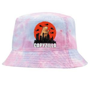 Capybara Retro Capybara Rodent Capyzilla Tie-Dyed Bucket Hat