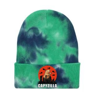 Capybara Retro Capybara Rodent Capyzilla Tie Dye 12in Knit Beanie