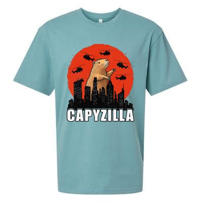 Capybara Retro Capybara Rodent Capyzilla Sueded Cloud Jersey T-Shirt