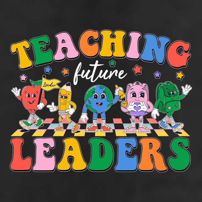 Cute Retro Cartoon Teaching Future Leaders 7 Panel Mesh Trucker Snapback Hat