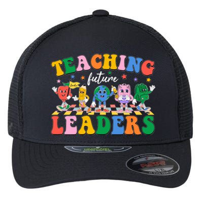 Cute Retro Cartoon Teaching Future Leaders Flexfit Unipanel Trucker Cap