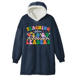 Cute Retro Cartoon Teaching Future Leaders Hooded Wearable Blanket