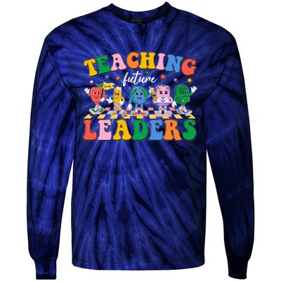 Cute Retro Cartoon Teaching Future Leaders Tie-Dye Long Sleeve Shirt