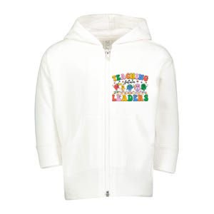 Cute Retro Cartoon Teaching Future Leaders Toddler Zip Fleece Hoodie