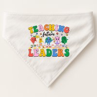 Cute Retro Cartoon Teaching Future Leaders USA-Made Doggie Bandana