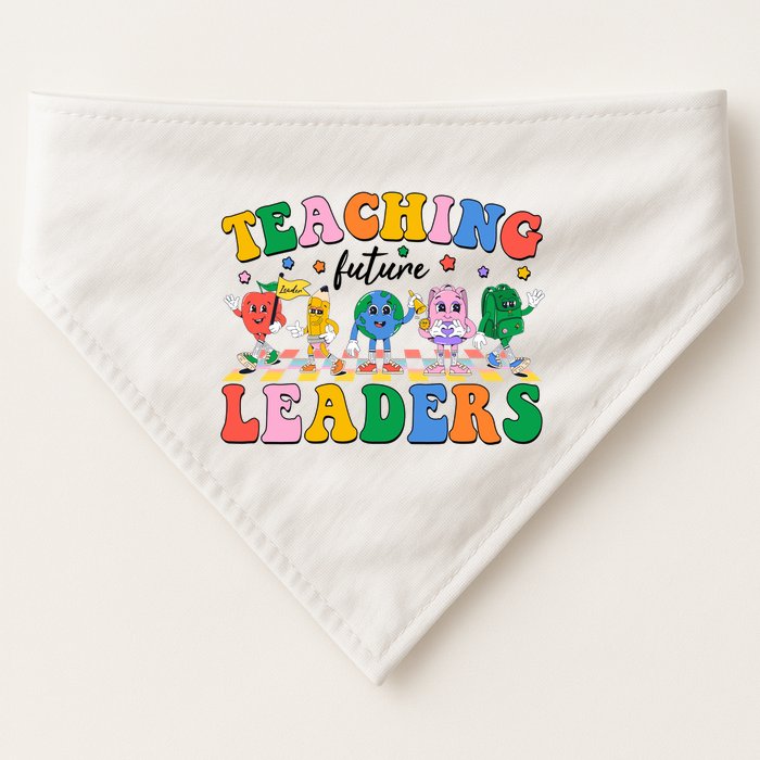 Cute Retro Cartoon Teaching Future Leaders USA-Made Doggie Bandana