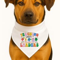 Cute Retro Cartoon Teaching Future Leaders USA-Made Doggie Bandana