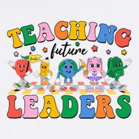 Cute Retro Cartoon Teaching Future Leaders USA-Made Doggie Bandana