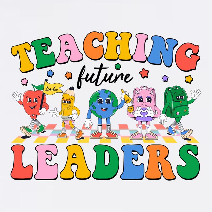 Cute Retro Cartoon Teaching Future Leaders USA-Made Doggie Bandana
