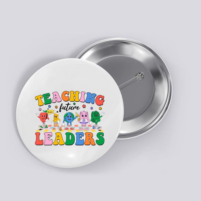 Cute Retro Cartoon Teaching Future Leaders Button
