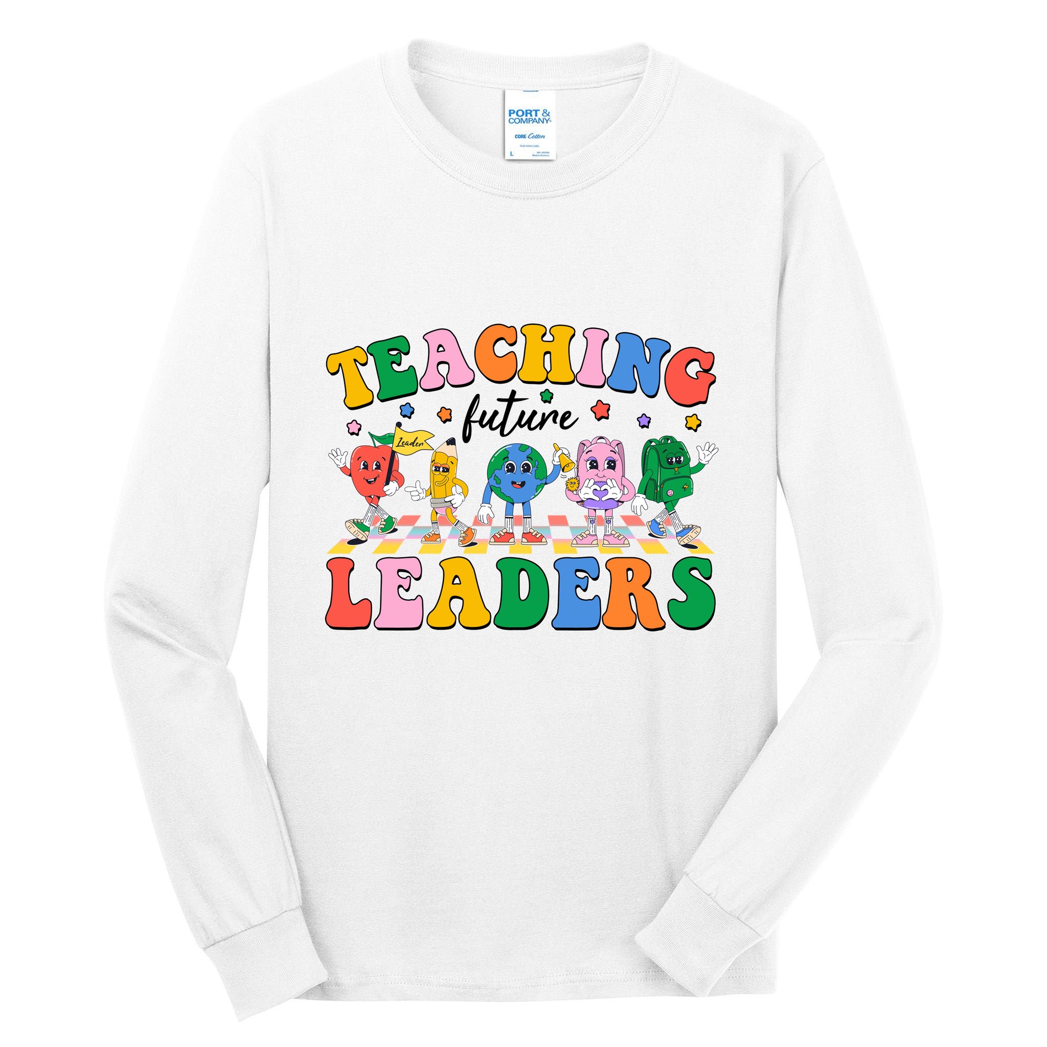 Cute Retro Cartoon Teaching Future Leaders Tall Long Sleeve T-Shirt