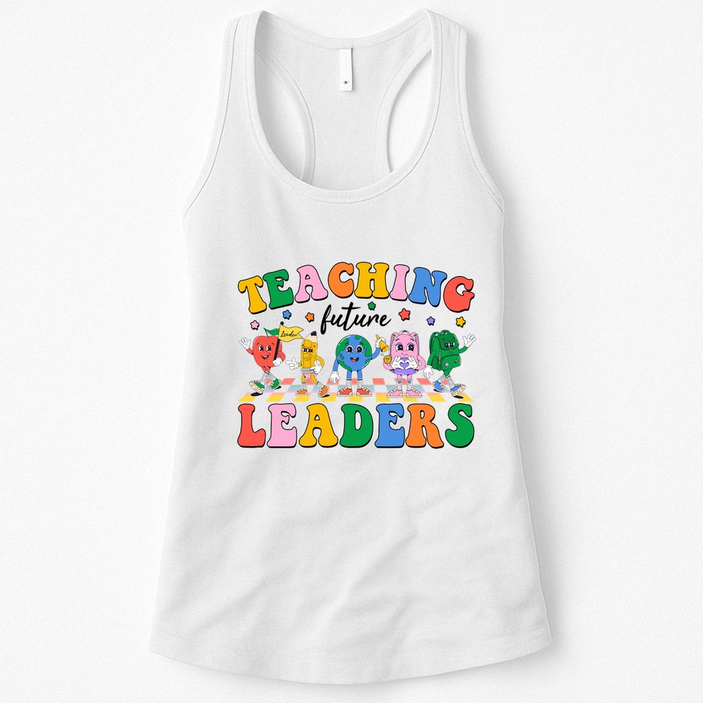 Cute Retro Cartoon Teaching Future Leaders Womens Tank Top