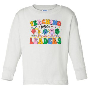 Cute Retro Cartoon Teaching Future Leaders Toddler Long Sleeve Shirt