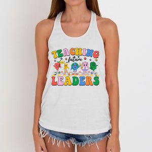 Cute Retro Cartoon Teaching Future Leaders Women's Knotted Racerback Tank