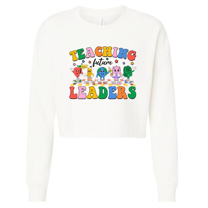 Cute Retro Cartoon Teaching Future Leaders Cropped Pullover Crew