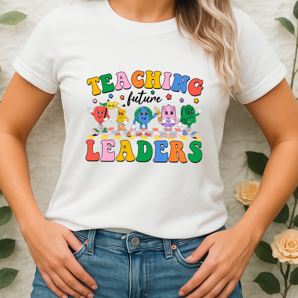 Cute Retro Cartoon Teaching Future Leaders Womens T-Shirt
