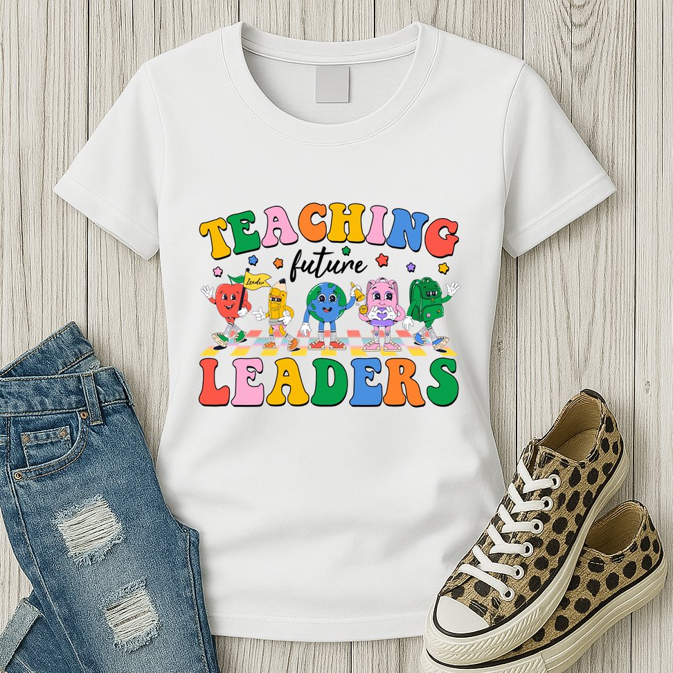 Cute Retro Cartoon Teaching Future Leaders Womens T-Shirt