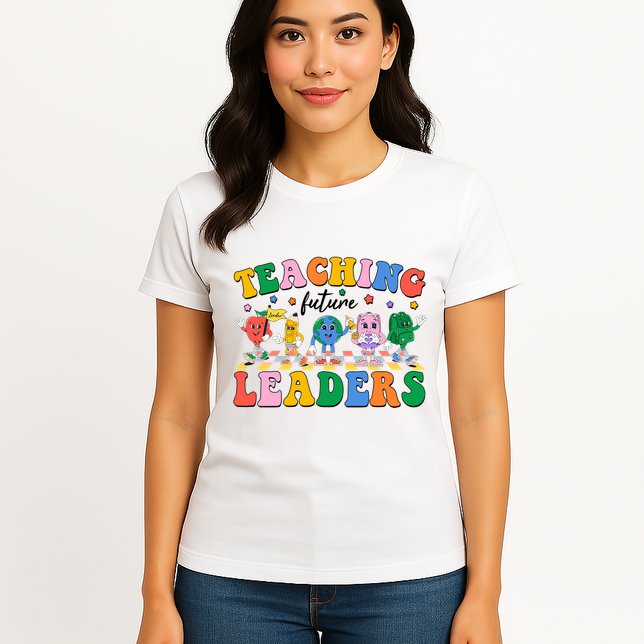 Cute Retro Cartoon Teaching Future Leaders Womens T-Shirt