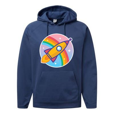 Cartoon Rocket Performance Fleece Hoodie