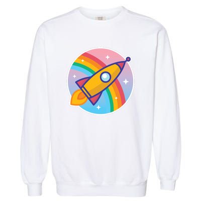 Cartoon Rocket Garment-Dyed Sweatshirt