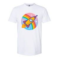 Cartoon Rocket Softstyle CVC T-Shirt