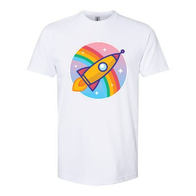 Cartoon Rocket Softstyle CVC T-Shirt