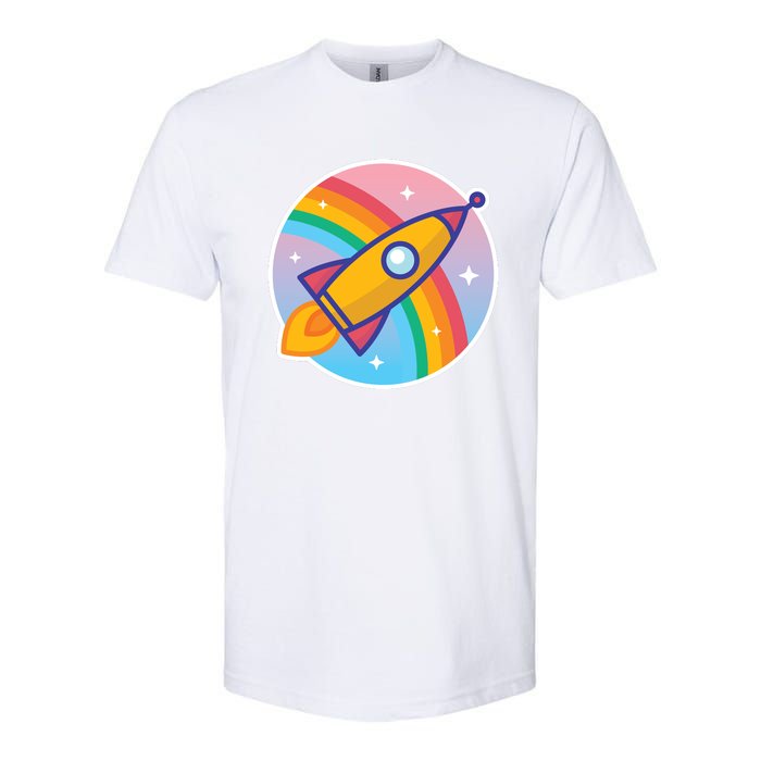 Cartoon Rocket Softstyle CVC T-Shirt