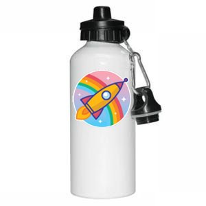 Cartoon Rocket Aluminum Water Bottle