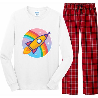 Cartoon Rocket Long Sleeve Pajama Set