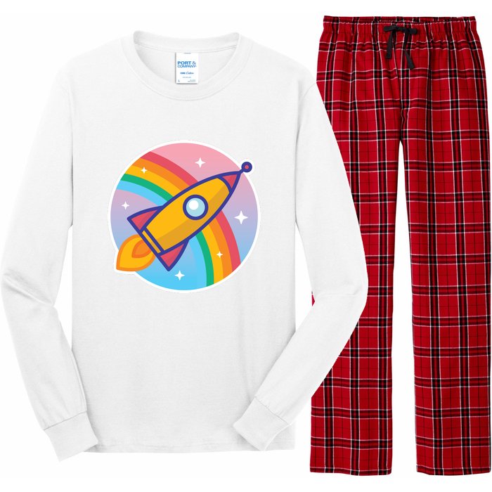 Cartoon Rocket Long Sleeve Pajama Set