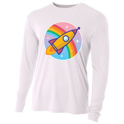 Cartoon Rocket Cooling Performance Long Sleeve Crew